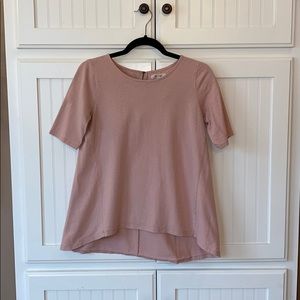 High-lo Madewell Top with Zipper Back Detail